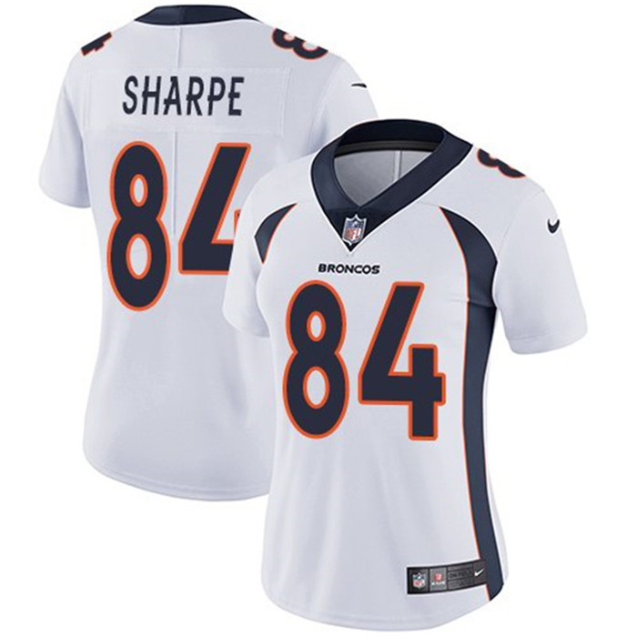  Broncos 84 Shannon Sharpe White Women Vapor Untouchable Limited Jersey