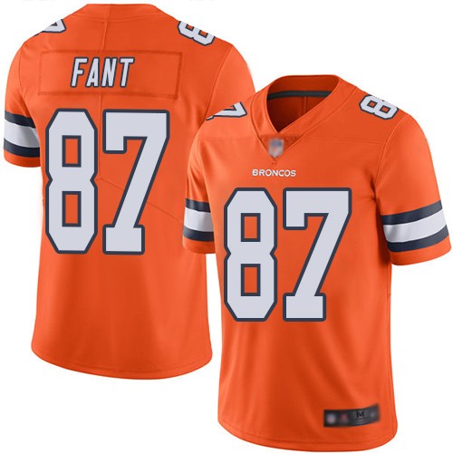 Nike Broncos 87 Noah Fant Orange 2019 NFL Draft First Round Pick Color Rush Limited Jersey