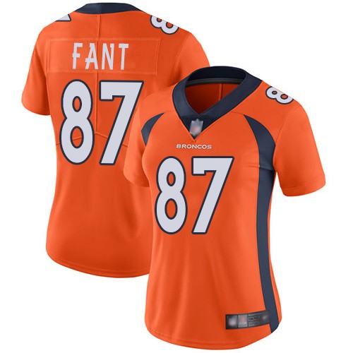 Nike Broncos 87 Noah Fant Orange Women 2019 NFL Draft First Round Pick Vapor Untouchable Limited Jersey