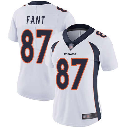 Nike Broncos 87 Noah Fant White Women 2019 NFL Draft First Round Pick Vapor Untouchable Limited Jersey