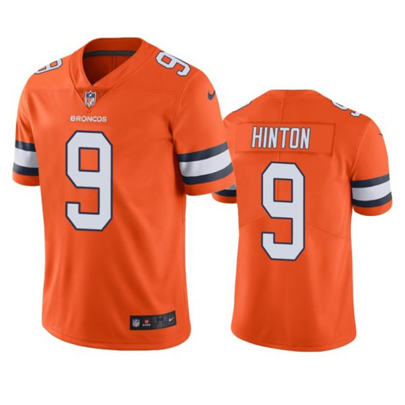 Nike Broncos 9 Kendall Hinton Orange Color Rush Limited Jersey