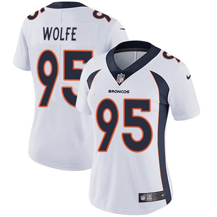  Broncos 95 Derek Wolfe White Women Vapor Untouchable Limited Jersey