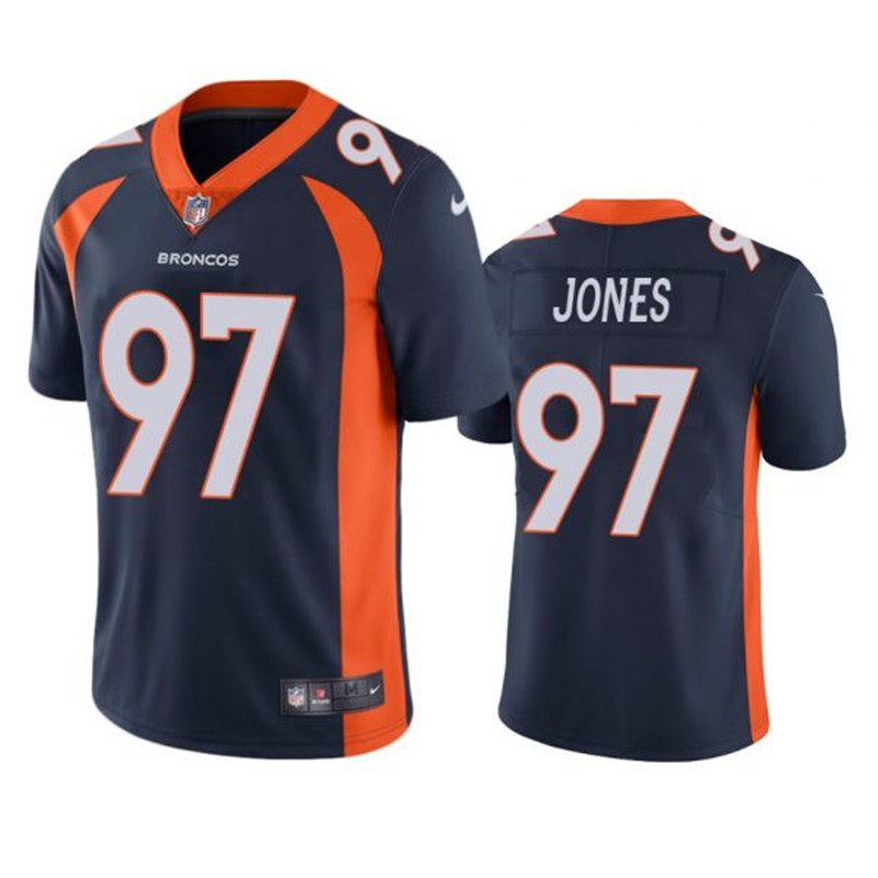 Nike Broncos 97 D.J. Jones Navy Vapor Untouchable Limited Jersey