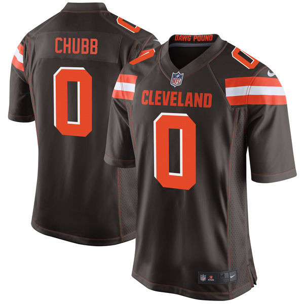  Browns 0 Nick Chubb Brown 2018 NFL Draft Pick Elite Jersey