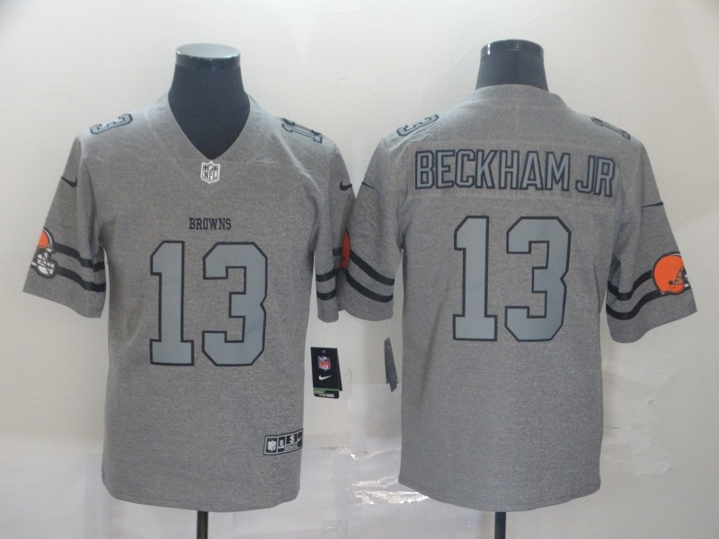 Nike Browns 13 Odell Beckham Jr. 2019 Gray Gridiron Gray Vapor Untouchable Limited Jersey