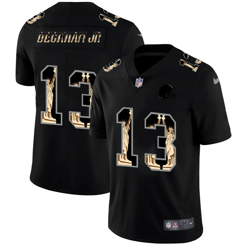 Nike Browns 13 Odell Beckham Jr. Black Statue of Liberty Limited Jersey