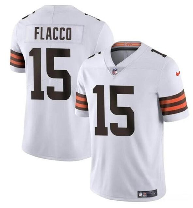 Nike Browns 15 Joe Flacco White Vapor Untouchable Limited Jersey