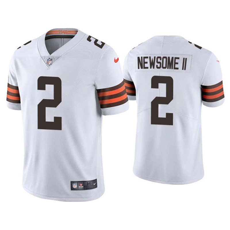 Nike Browns 2 Greg Newsome II White 2021 Draft Vapor Limited Jersey