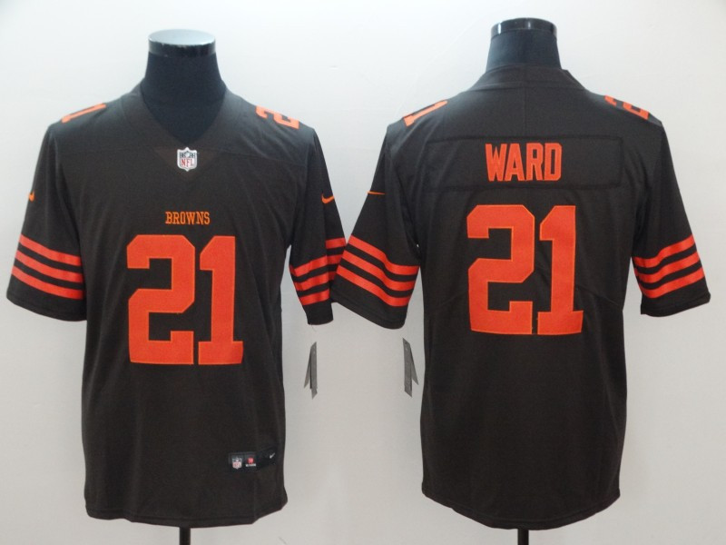  Browns 21 T.J. Ward Brown Color Rush Limited Jersey