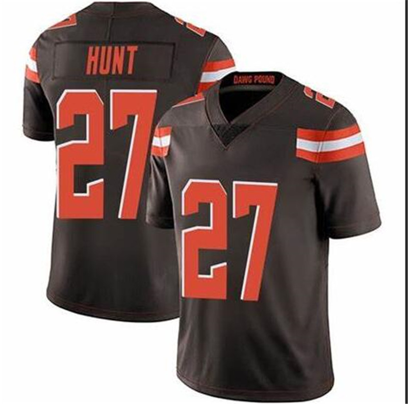 Nike Browns 27 Kareem Hunt Brown Vapor Untouchable Limited Jersey