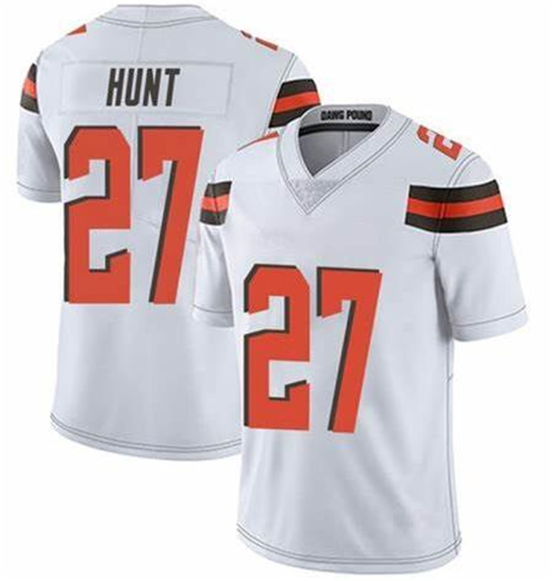 Nike Browns 27 Kareem Hunt White Vapor Untouchable Limited Jersey