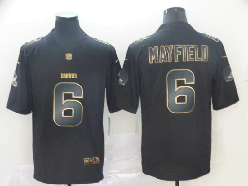 Nike Browns 6 Baker Mayfield Black Gold Vapor Untouchable Limited Jersey