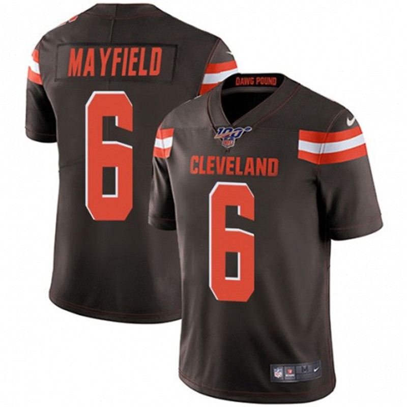 Nike Browns 6 Baker Mayfield Brown 100th Season Vapor Untouchable Limited Jersey