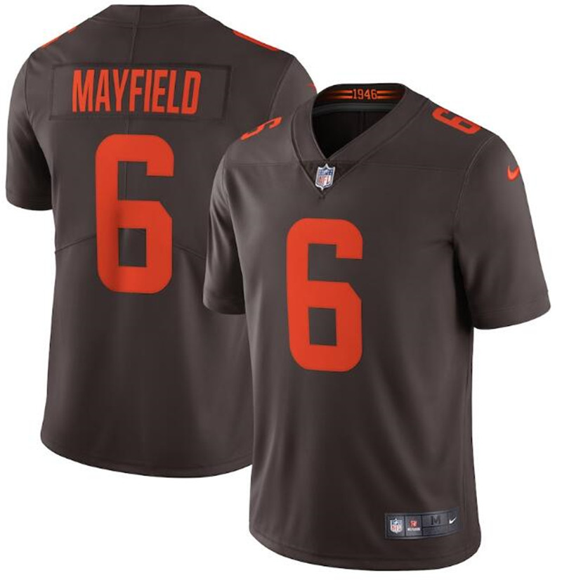 Nike Browns 6 Baker Mayfield Brown Alternate 2020 New Vapor Untouchable Limited Jersey
