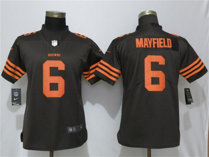  Browns 6 Baker Mayfield Brown Women Vapor Untouchable Limited Jersey