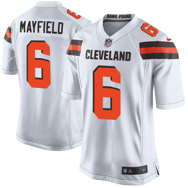  Browns 6 Baker Mayfield White 2018 NFL Draft Pick Elite Jersey