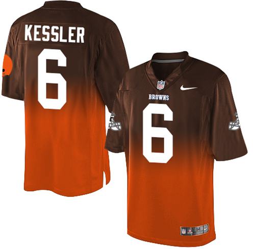  Browns 6 Cody Kessler Brown Orange Men Stitched NFL Limited Fadeaway Fashion Jersey