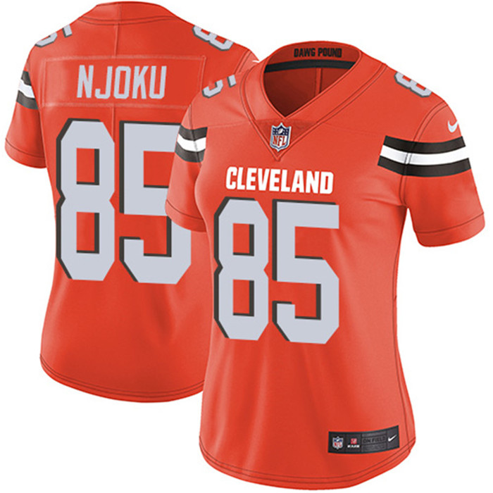  Browns 85 David Njoku Orange Women Vapor Untouchable Limited Jersey