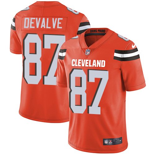  Browns 87 Seth DeValve Orange Vpor Untouchable Limited Jersey