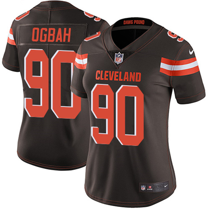  Browns 90 Emmanuel Ogbah Brown Women Vapor Untouchable Limited Jersey