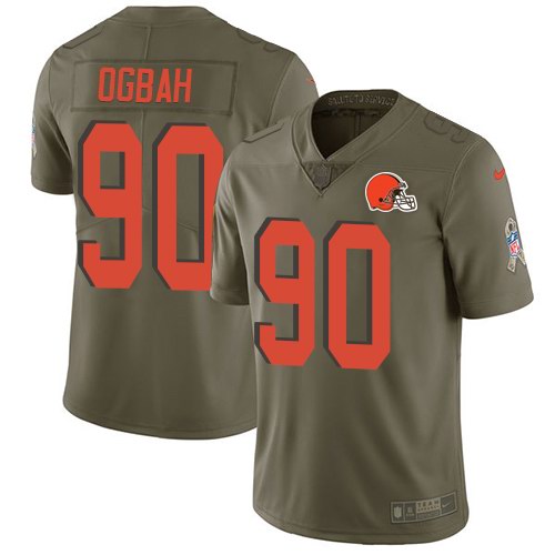  Browns 90 Emmanuel Ogbah Olive Salute To Service Limited Jersey