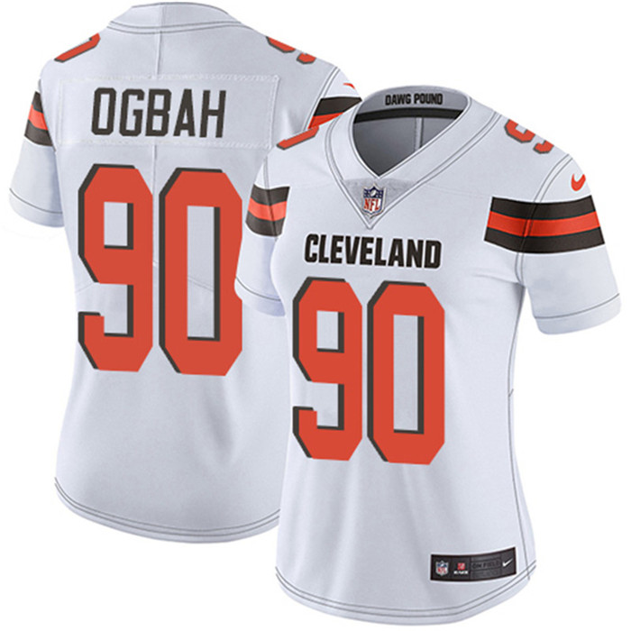  Browns 90 Emmanuel Ogbah White Women Vapor Untouchable Limited Jersey