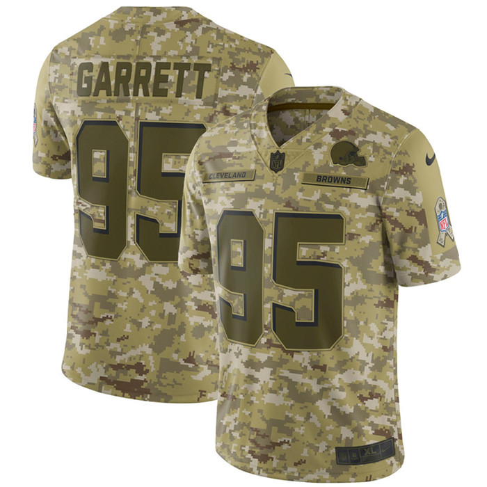  Browns 95 Myle Garrett Camo Salute To Service Limited Jersey