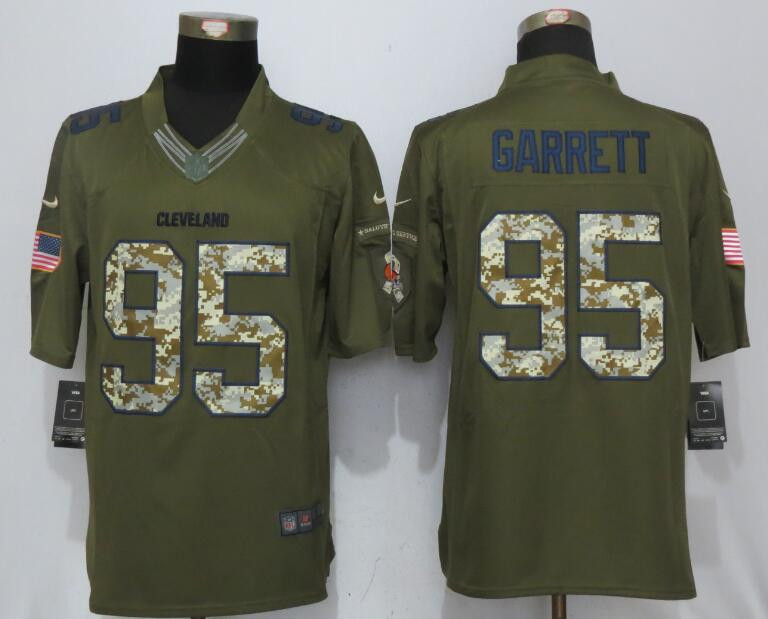  Browns 95 Myles Garrett Green Salute to Service Limited Jersey