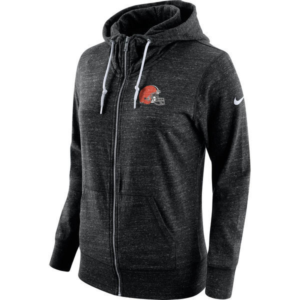  Browns Fresh Logo Black Women's Full Zip Hoodie