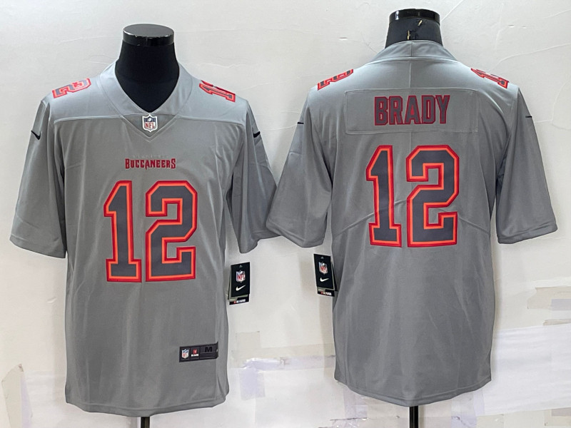 Nike Buccaneers 12 Tom Brady Gray Atmosphere Fashion Vapor Limited Jersey