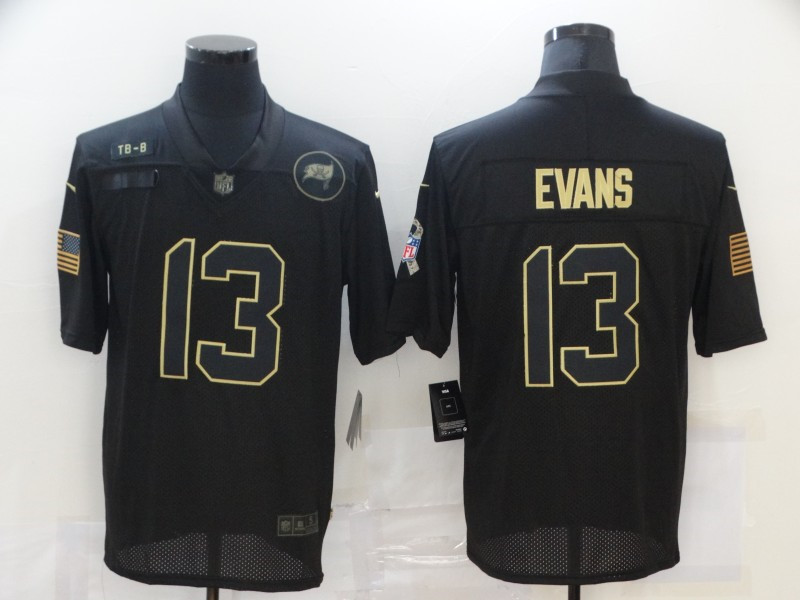 Nike Buccaneers 13 Mike Evans Black 2020 Salute To Service Limited Jersey