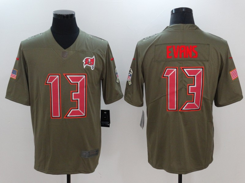  Buccaneers 13 Mike Evans Olive Salute To Service Limited Jersey