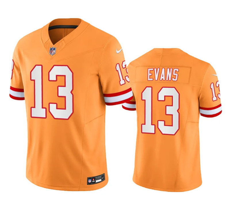 Nike Buccaneers 13 Mike Evans Orange Throwback Vapor F.U.S.E. Limited Jersey