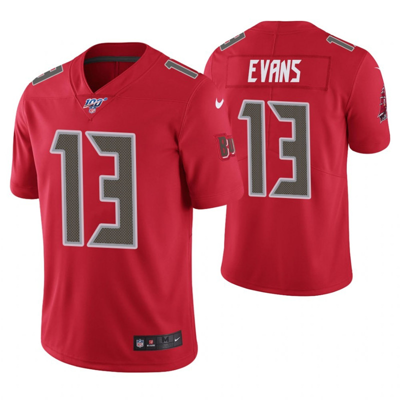 Nike Buccaneers 13 Mike Evans Red 100th Season Vapor Untouchable Limited Jersey