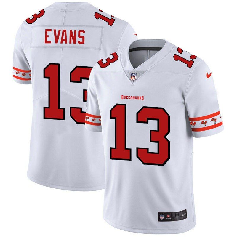 Nike Buccaneers 13 Mike Evans White Team Logos Fashion Vapor Limited Jersey