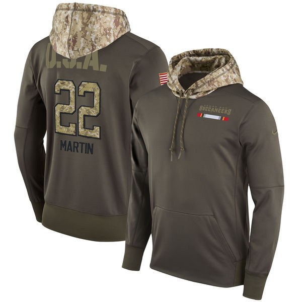  Buccaneers 22 Doug Martin Olive Salute To Service Pullover Hoodie
