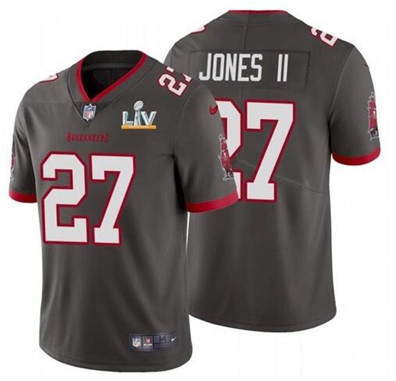 Nike Buccaneers 27 Ronald Jones II Gray 2021 Super Bowl LV Vapor Untouchable Limited Jersey