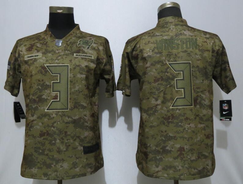  Buccaneers 3 Jameis Winston Camo Women Salute To Service Limited Jersey