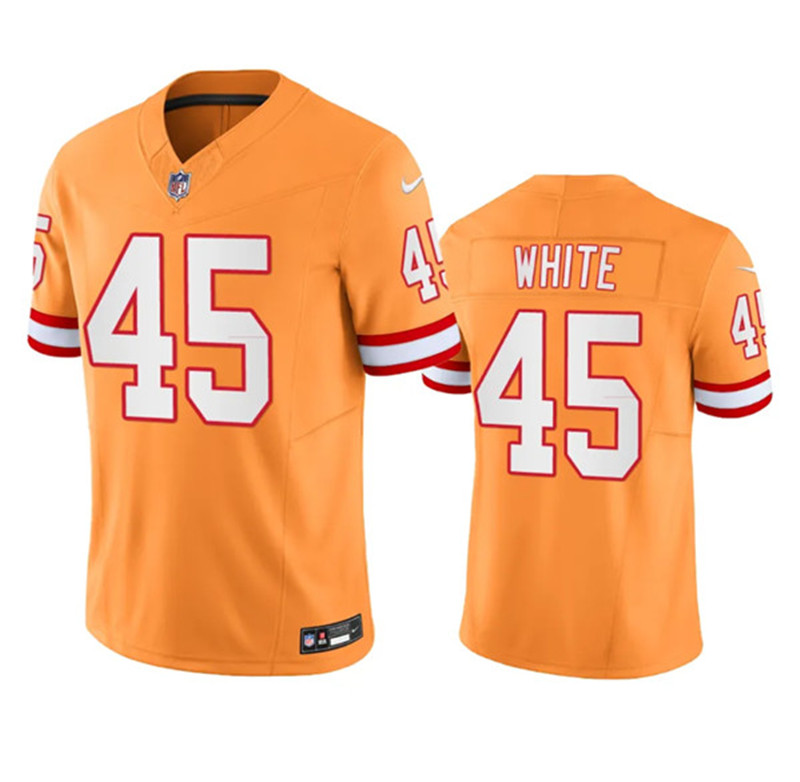 Nike Buccaneers 45 Devin White Orange Throwback Vapor F.U.S.E. Limited Jersey