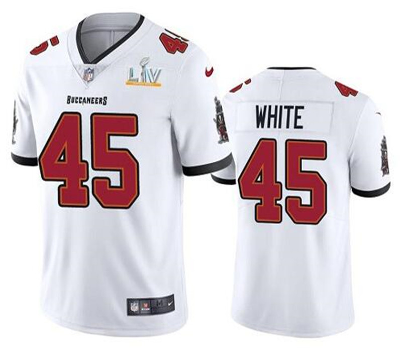 Nike Buccaneers 45 Devin White White 2021 Super Bowl LV Vapor Untouchable Limited Jersey