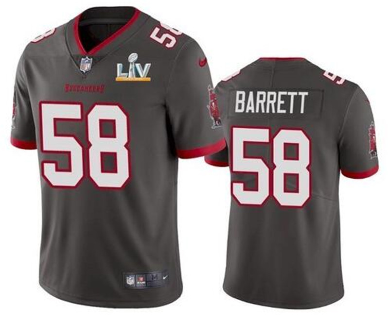 Nike Buccaneers 58 Shaquil Barrett Gray 2021 Super Bowl LV Vapor Untouchable Limited Jersey