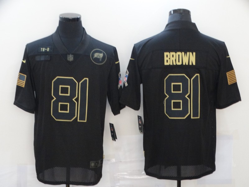 Nike Buccaneers 81 Antonio Brown Black 2020 Salute To Service Limited Jersey