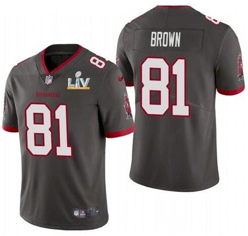 Nike Buccaneers 81 Antonio Brown Gray 2021 Super Bowl LV Vapor Untouchable Limited Jersey