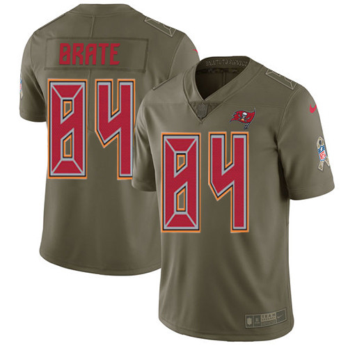  Buccaneers 84 Cameron Brate Olive Salute To Service Limited Jersey