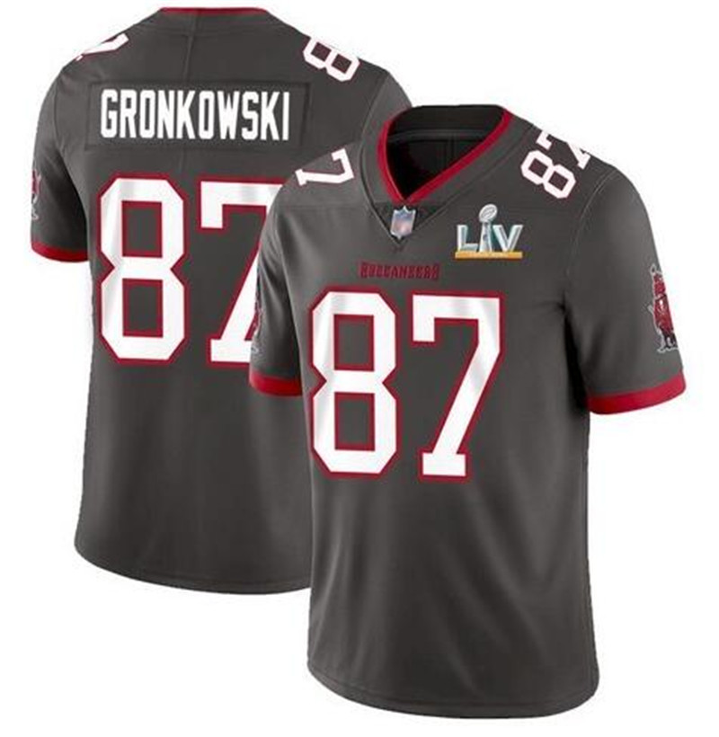 Nike Buccaneers 87 Rob Gronkowski Gray 2021 Super Bowl LV Vapor Untouchable Limited Jersey