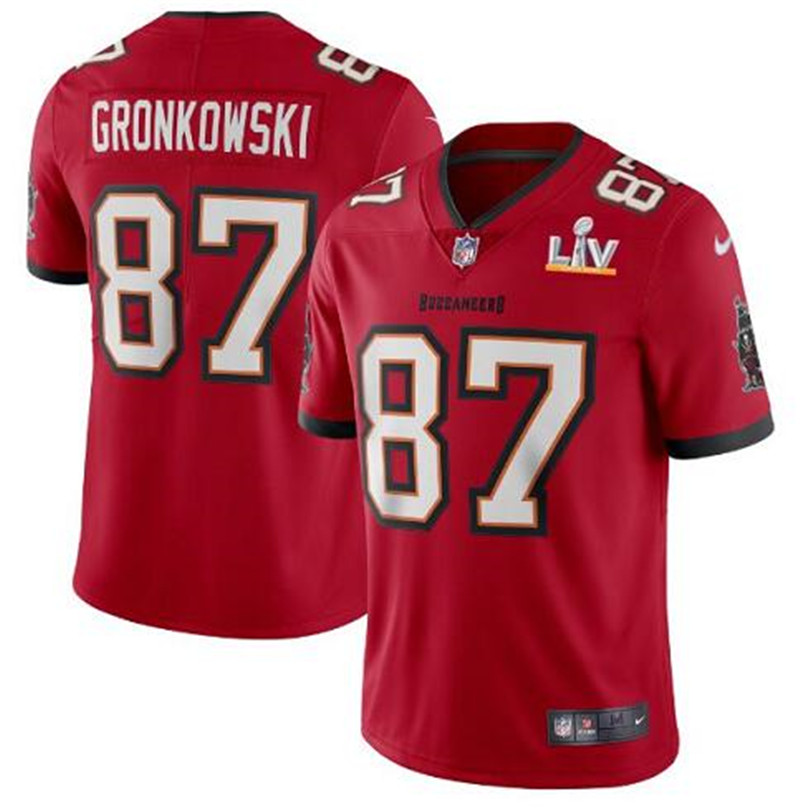 Nike Buccaneers 87 Rob Gronkowski Red 2021 Super Bowl LV Vapor Untouchable Limited Jersey