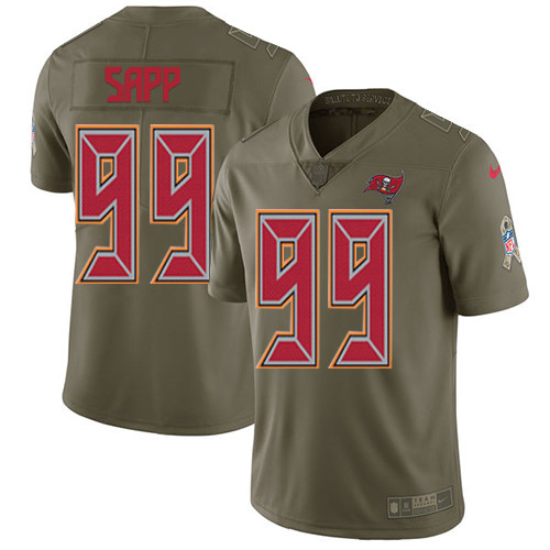  Buccaneers 99 Warren Sapp Olive Salute To Service Limited Jersey