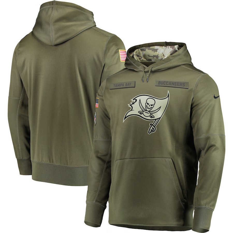  Buccaneers Olive Salute To Service Men's Pullove Hoodie