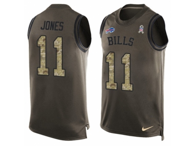  Buffalo Bills 11 Zay Jones Limited Green Salute to Service Tank Top NFL Jersey