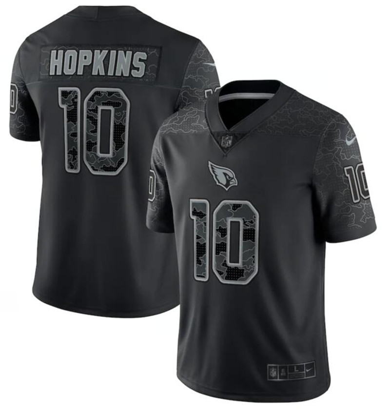 Nike Cardinals 10 DeAndre Hopkins Black RFLCTV Limited Jersey